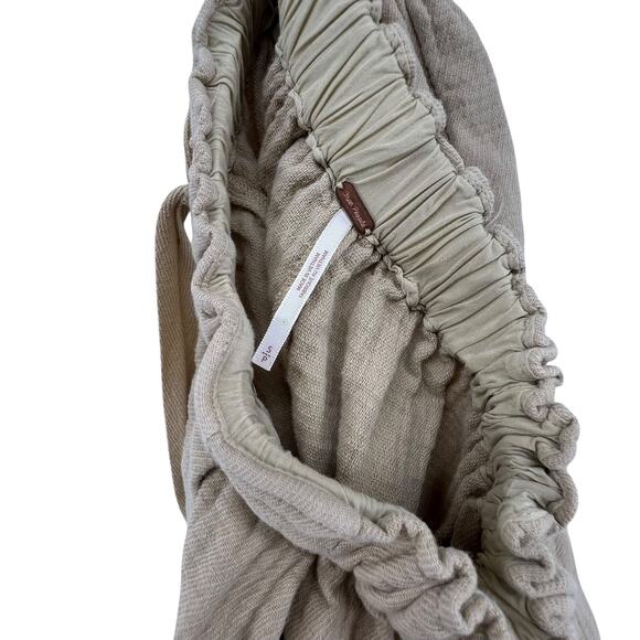 Free People Size Small Pants Essential Double Cloth Linen Harem Beige OB1308301 - Picture 4 of 4